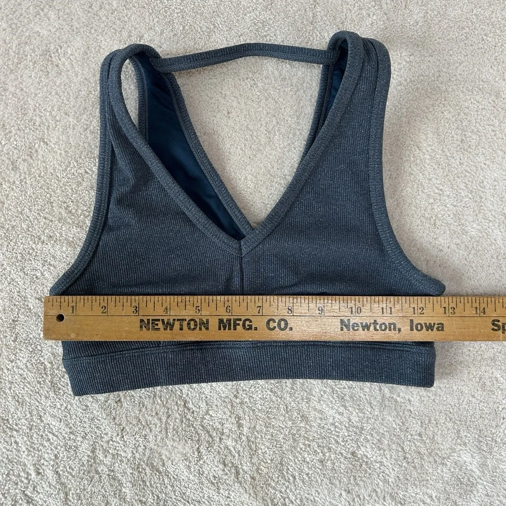 Women's ALO Yoga Togetherness‎ Ribbed Athletic Sports Bra Size Small Green
